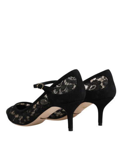 Dolce &amp; Gabbana – Schwarze Mary-Jane-Pumps „Taormina“ aus Spitze