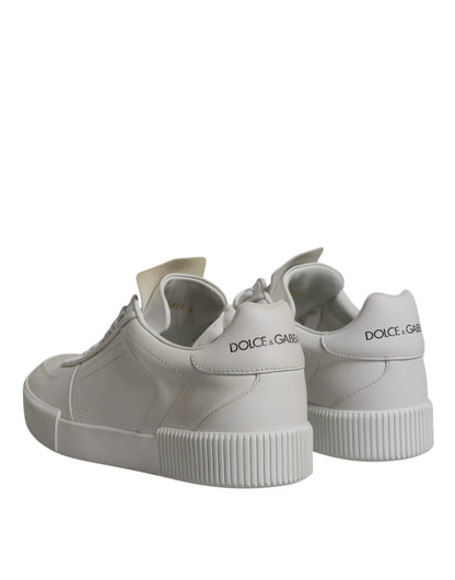 Dolce &amp; Gabbana – Weiße Miami-Sneakers aus Leder mit niedrigem Schaft