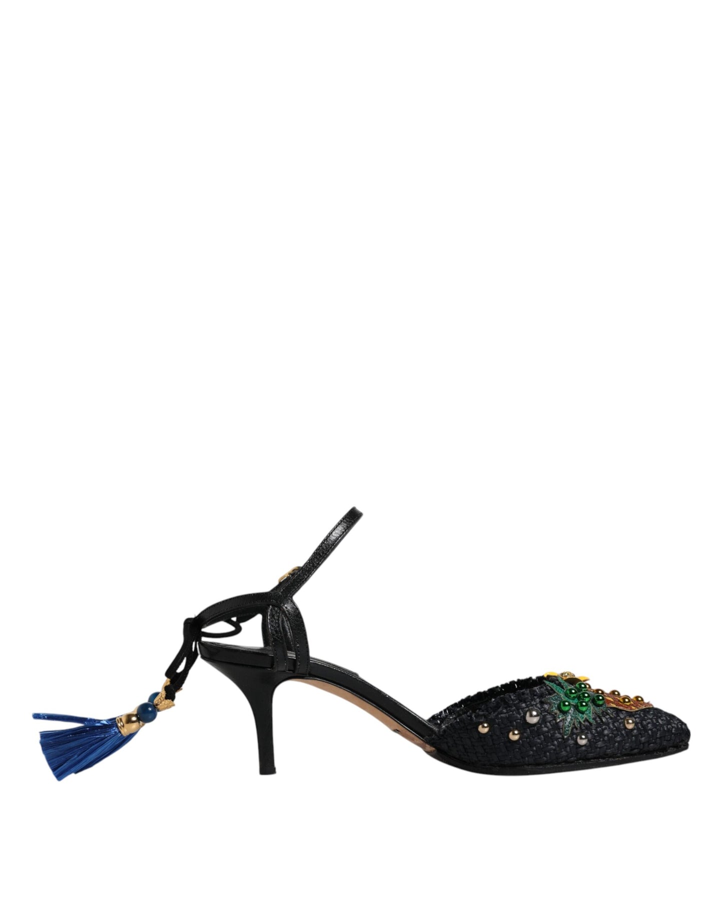 Dolce &amp; Gabbana Schwarze Ananas Bellucci Heels Sandalen Schuhe