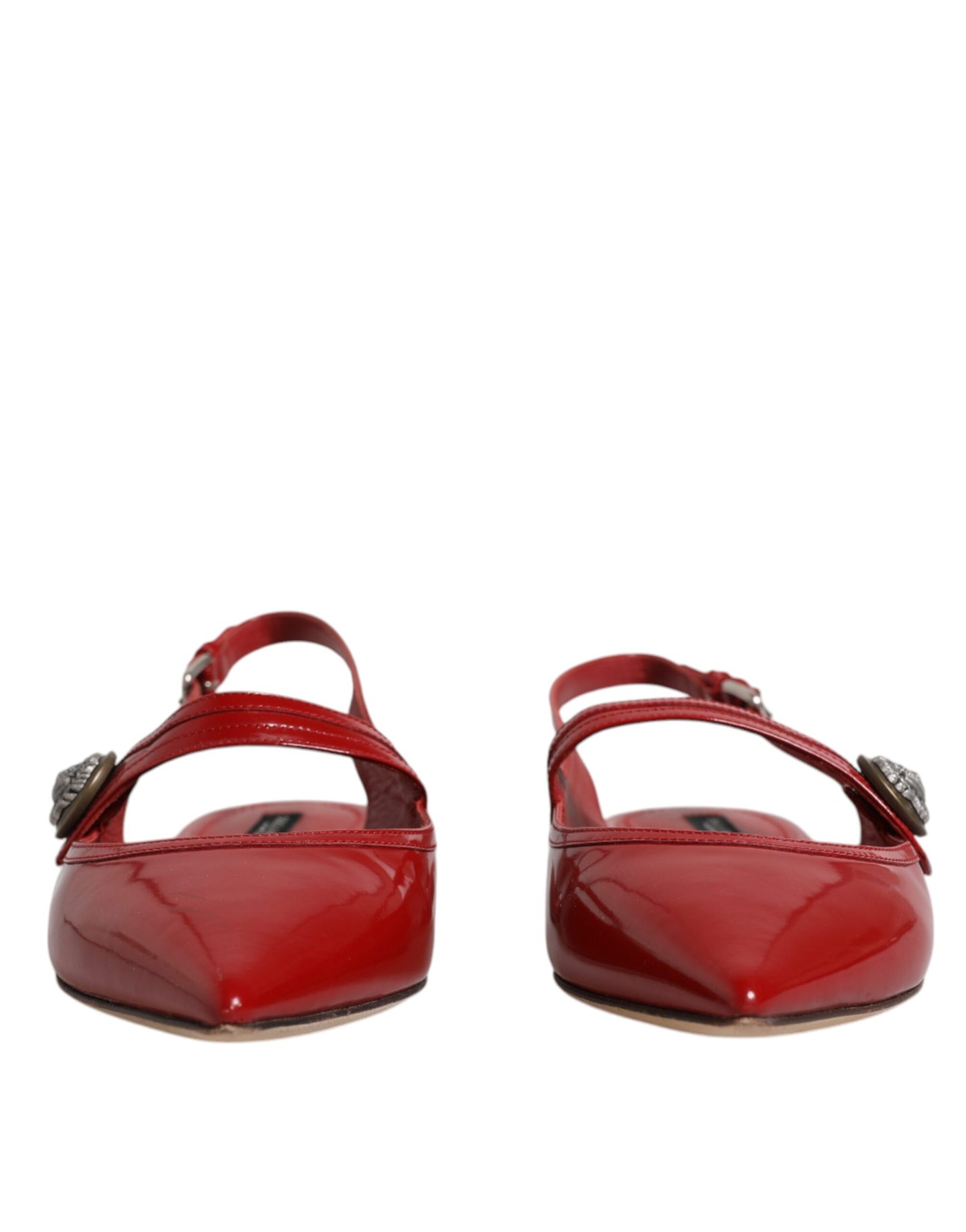 Dolce &amp; Gabbana Rote Slingback-Sandalen aus Leder