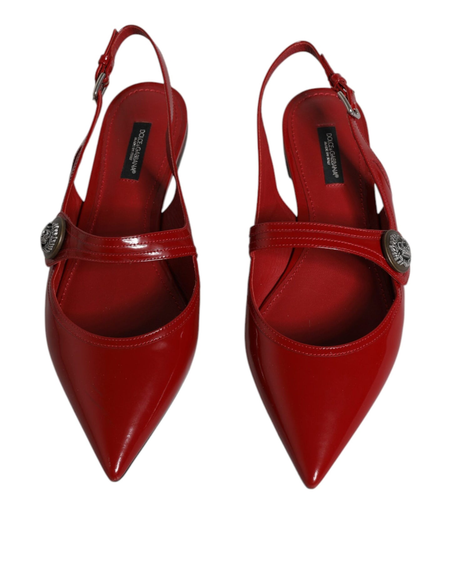 Dolce &amp; Gabbana Rote Slingback-Sandalen aus Leder