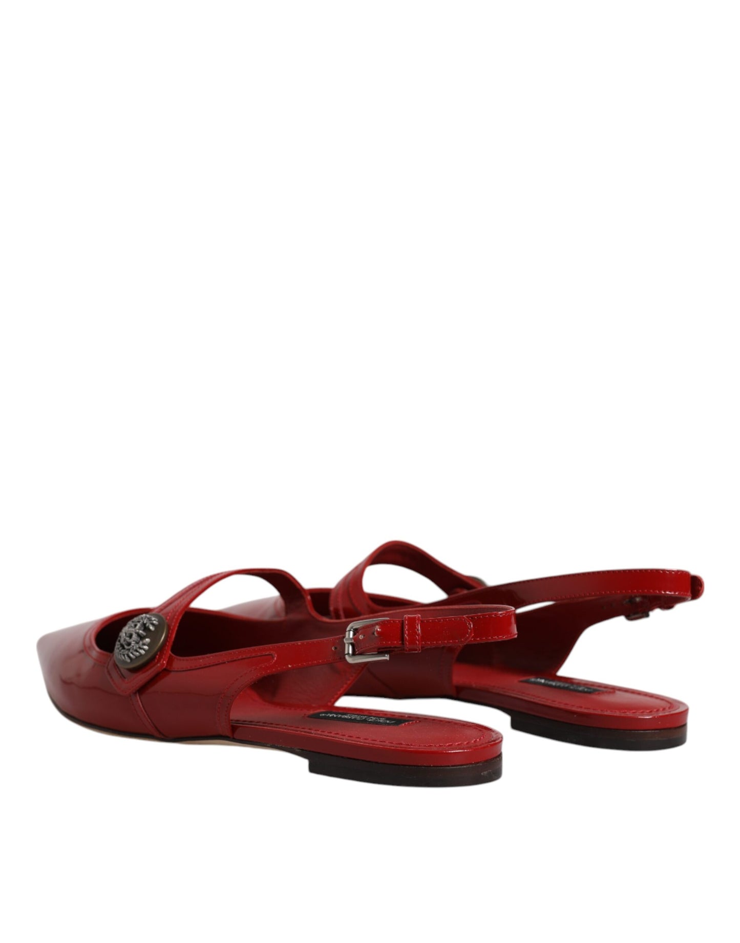 Dolce &amp; Gabbana Rote Slingback-Sandalen aus Leder