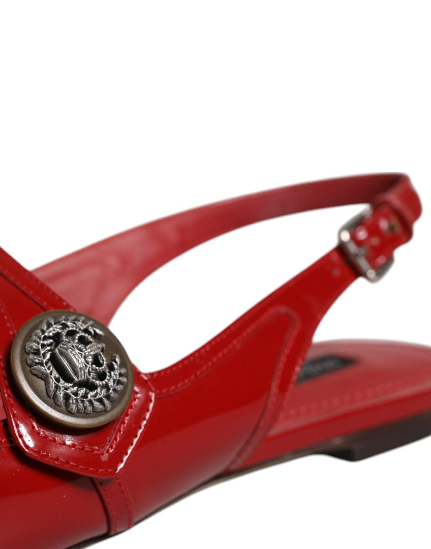 Dolce &amp; Gabbana Rote Slingback-Sandalen aus Leder