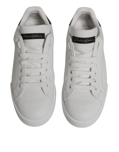 Dolce & Gabbana White Leather Classic Low Top Sneakers Shoes