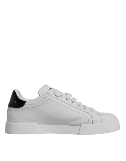 Dolce & Gabbana White Leather Classic Low Top Sneakers Shoes