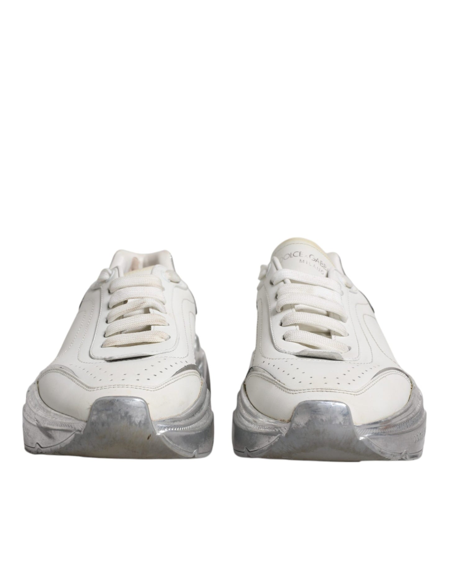 Dolce &amp; Gabbana Daymaster Low Top Sneakers in Weiß und Silber