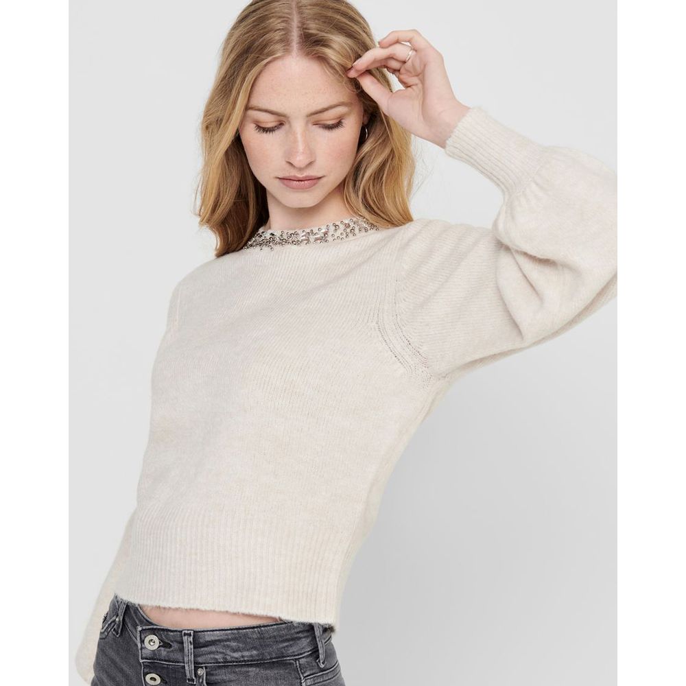 Only Cream Polyester Sweater