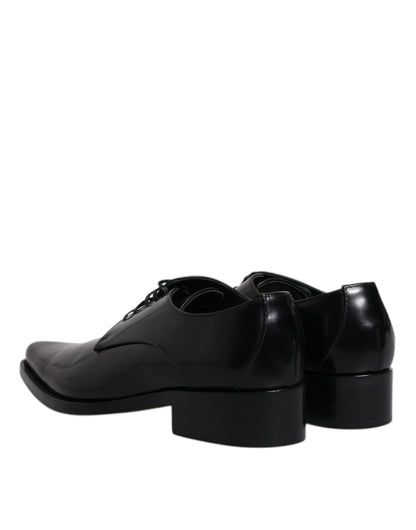 Dolce &amp; Gabbana – Derby-Schuhe aus schwarzem Lackleder für Herren