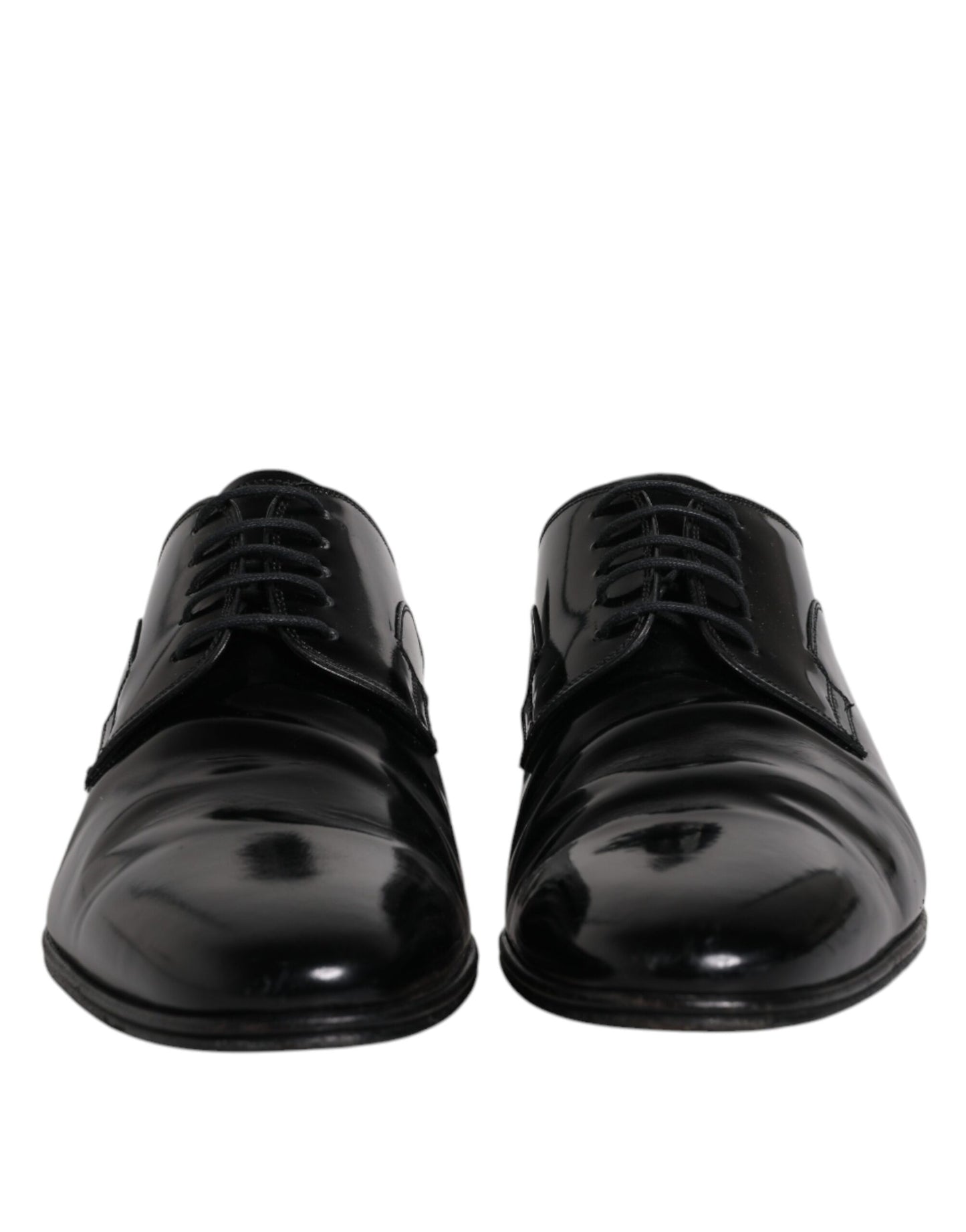 Dolce & Gabbana Black Patent Leather Derby Men Dress Shoes