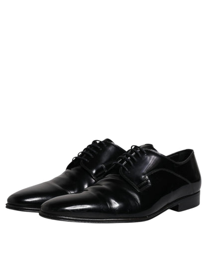 Dolce &amp; Gabbana – Derby-Schuhe aus schwarzem Lackleder für Herren