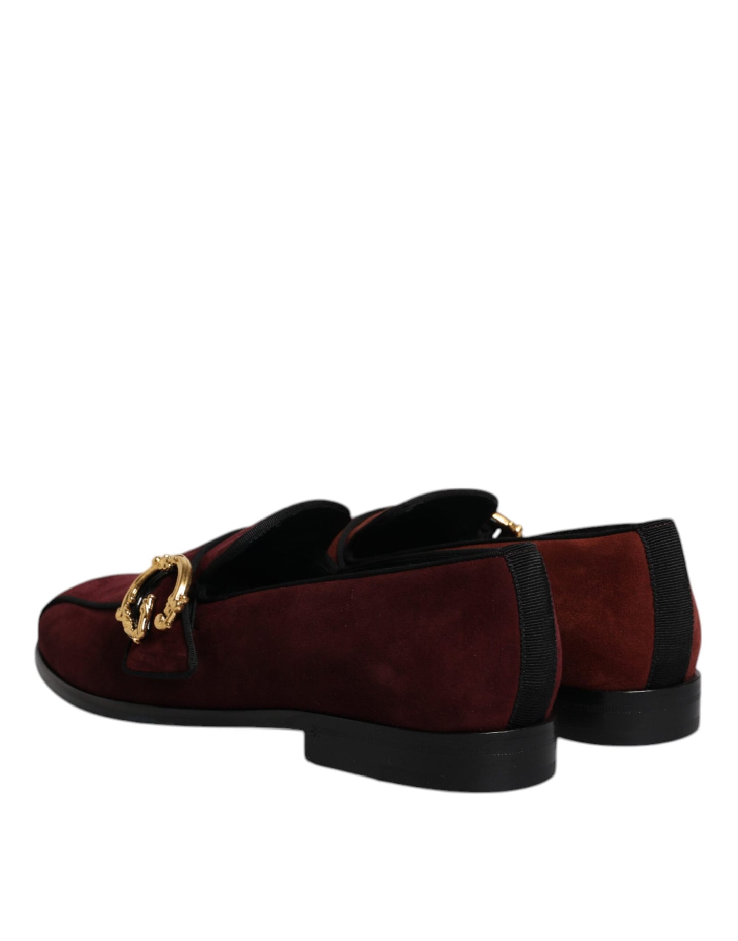 Dolce & Gabbana Bordeaux Suede Loafers Formal Men Dress Shoes