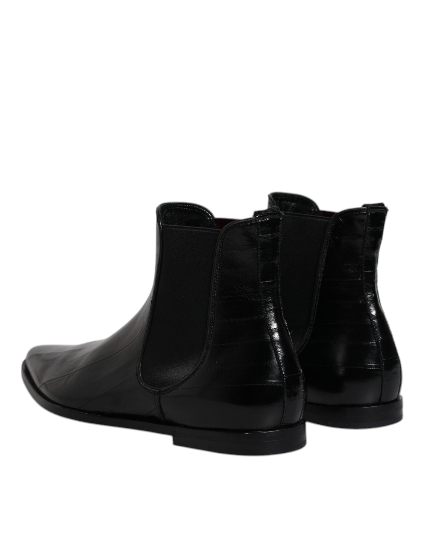 Dolce & Gabbana Black Leather Chelsea Men Ankle Boots Shoes