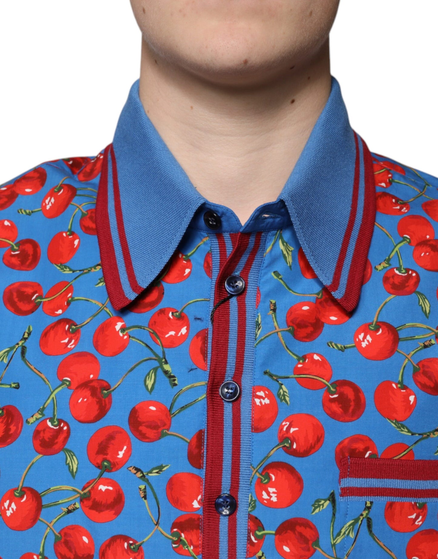 Dolce &amp; Gabbana – Polo-Shirt mit Kragen aus Baumwolle in Blaukirsche für Herren