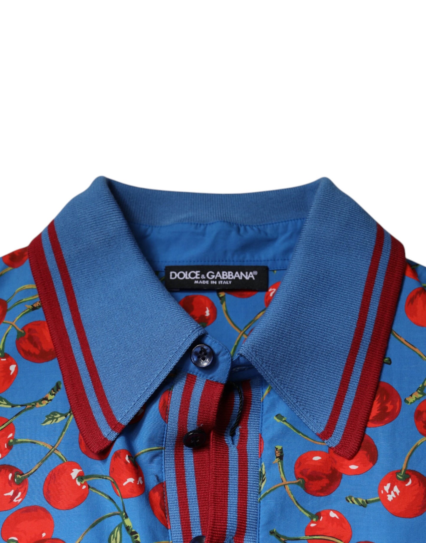 Dolce &amp; Gabbana – Polo-Shirt mit Kragen aus Baumwolle in Blaukirsche für Herren