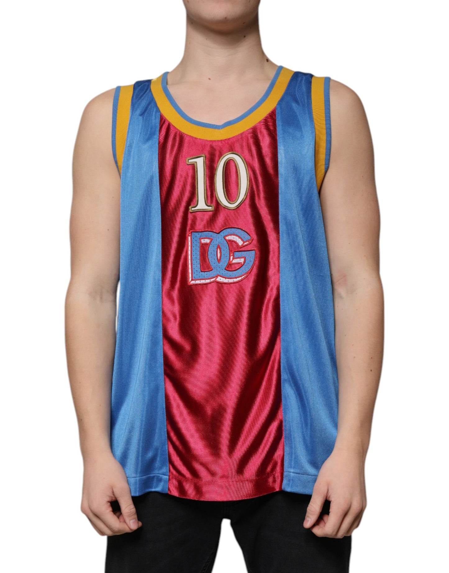 Dolce &amp; Gabbana – Mehrfarbiges, ärmelloses Jersey-Tank-Shirt