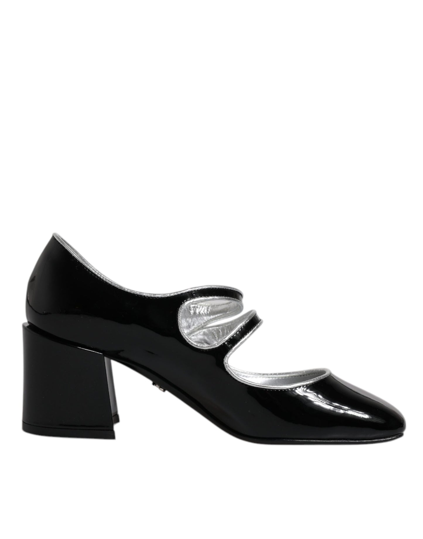 Dolce &amp; Gabbana – Mary-Jane-Pumps aus schwarzem Lackleder mit Kristallen