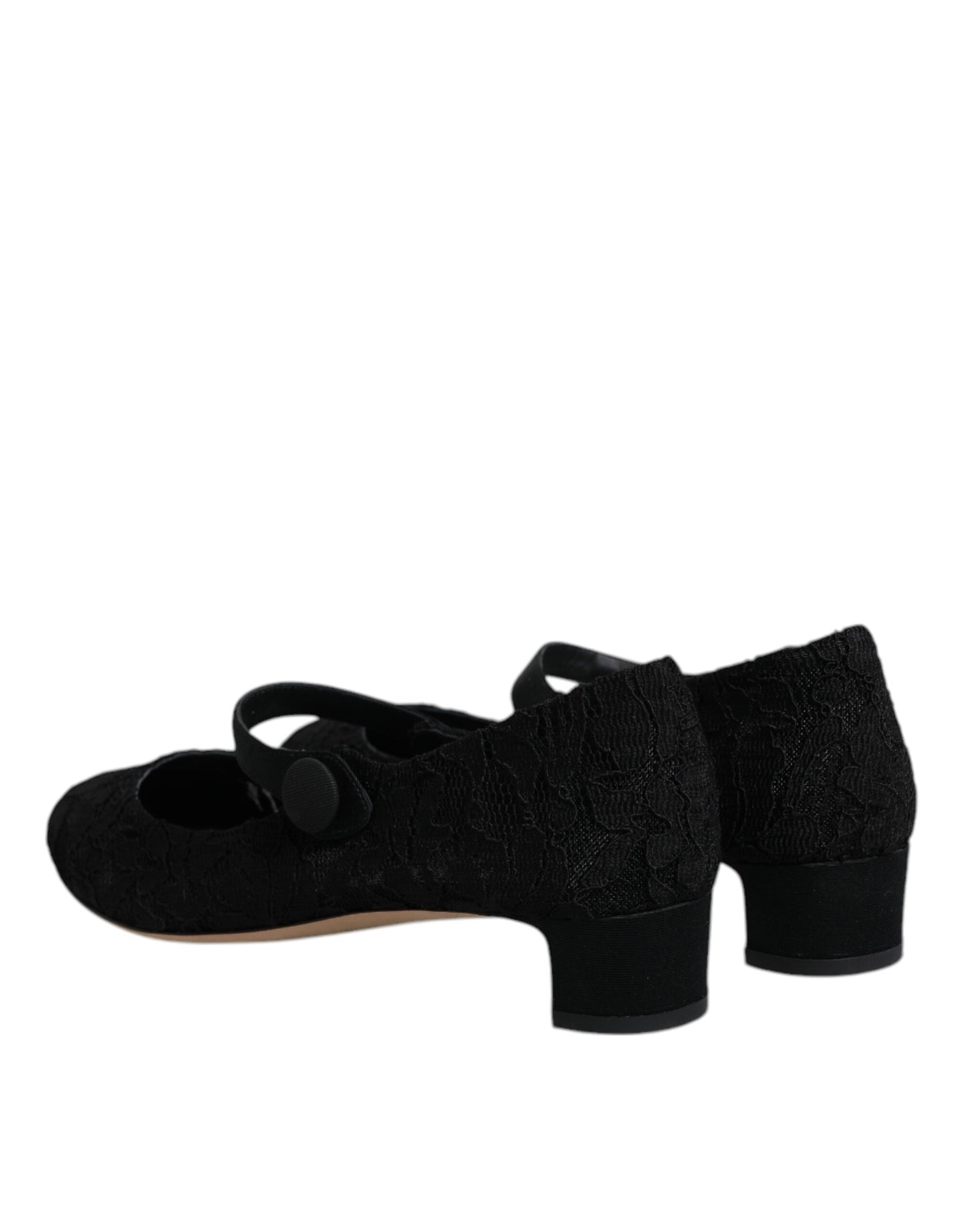 Dolce & Gabbana Black Mary Jane Taormina Lace Pumps Shoes