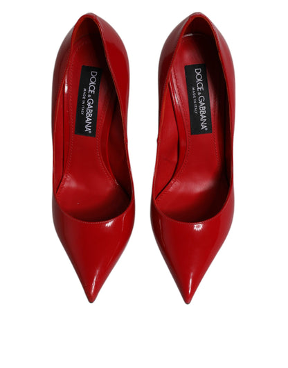 Dolce &amp; Gabbana Pumps aus rotem Lackleder mit Stilettoabsatz