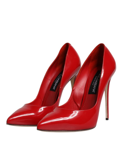 Dolce & Gabbana Red Patent Leather Stiletto Heels Pumps Shoes