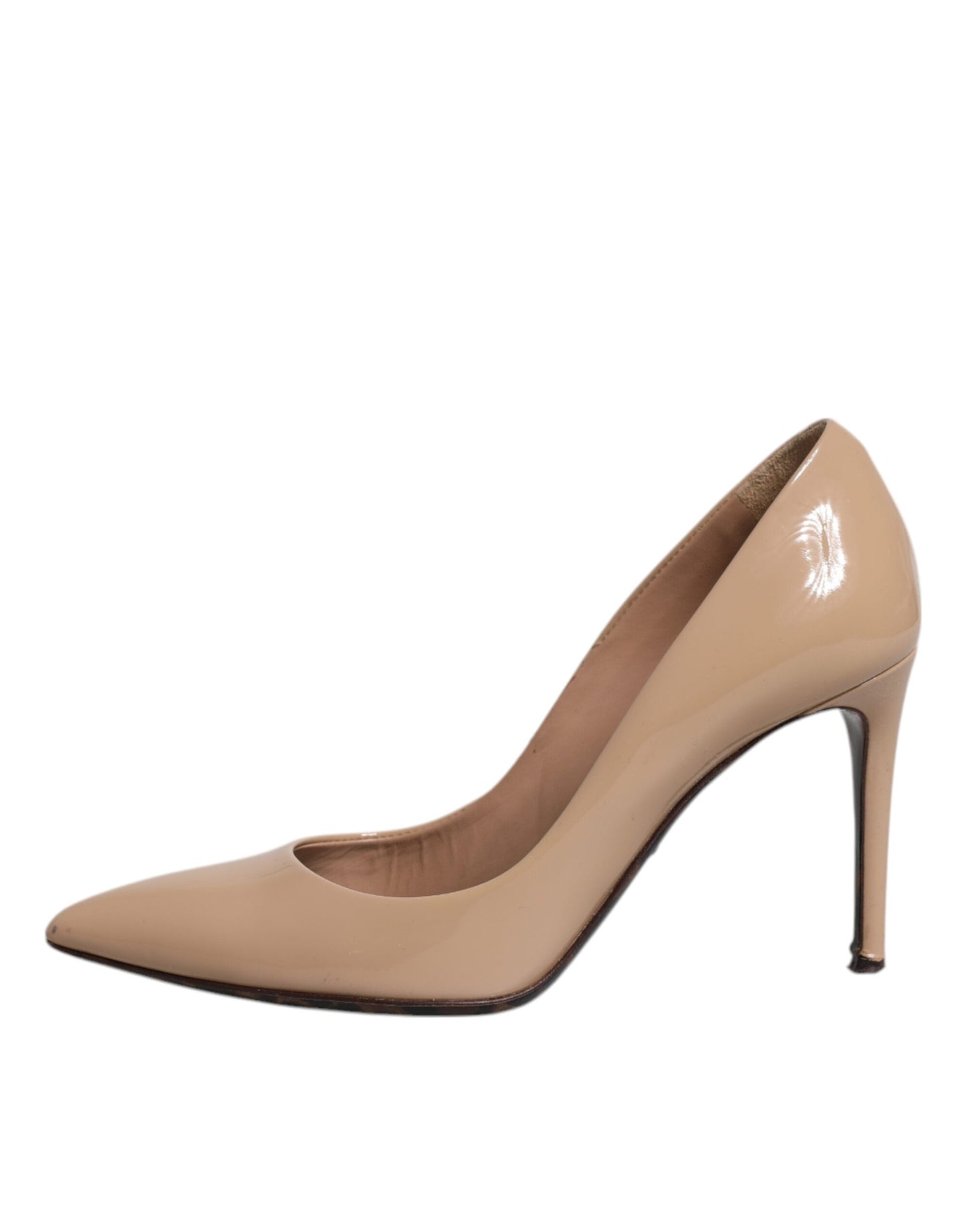 Dolce & Gabbana Beige Patent Leather Stiletto Heel Pumps Shoes