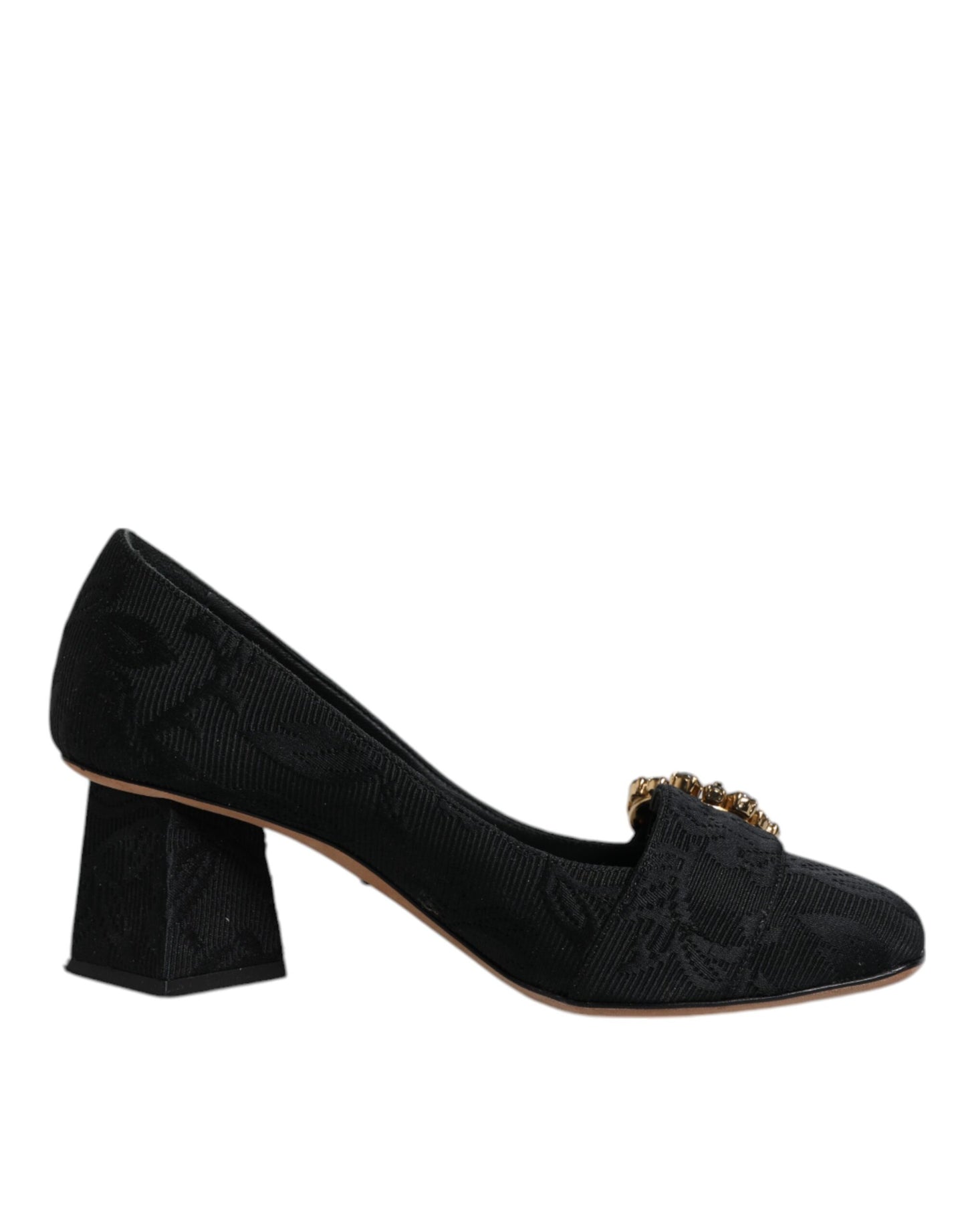 Dolce &amp; Gabbana Pumps mit Kristallen in Schwarz aus Brokat