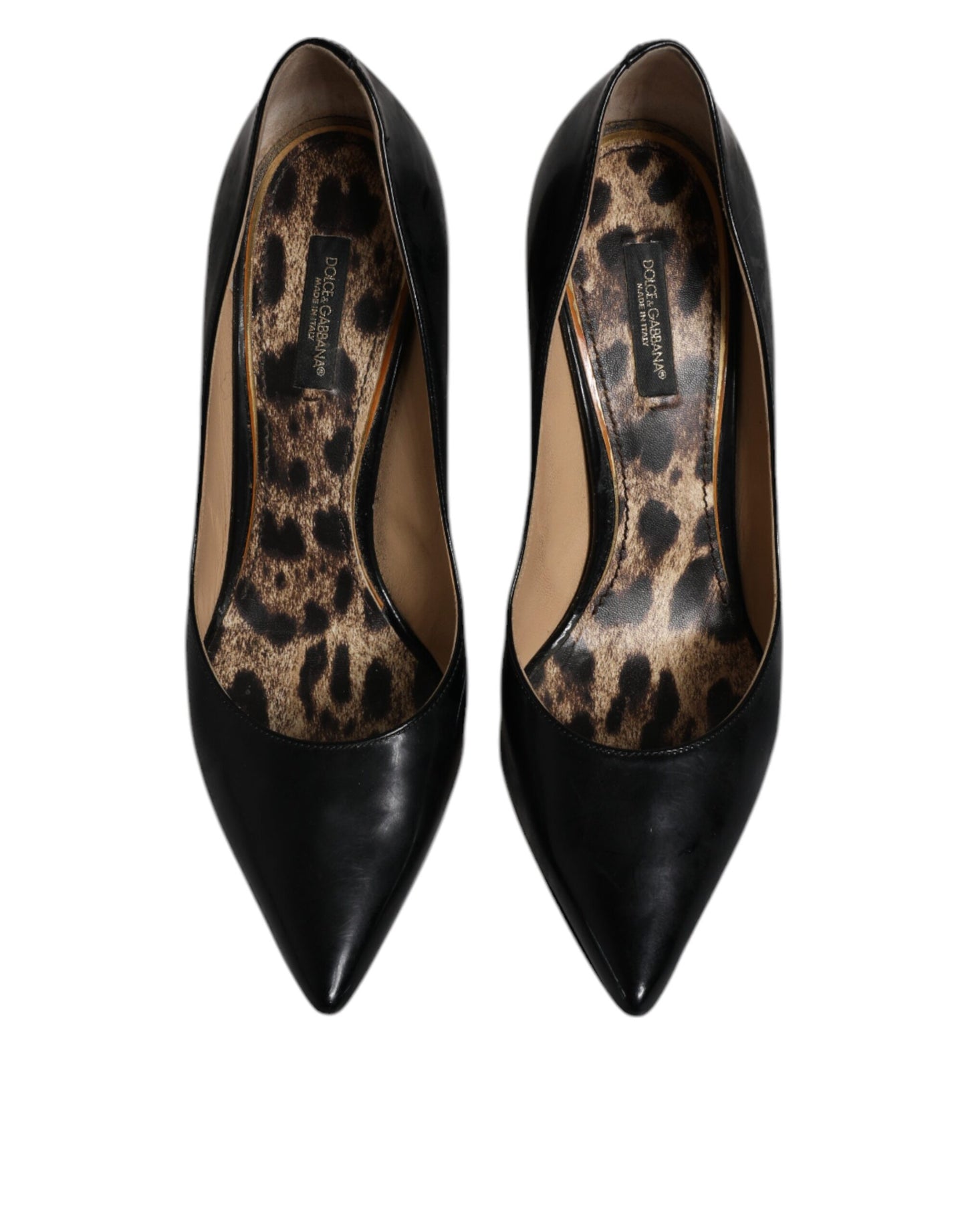 Dolce &amp; Gabbana Pumps aus schwarzem Kalbsleder mit Stilettoabsatz