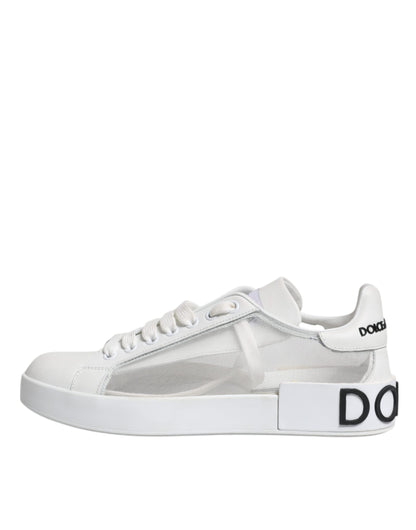 Dolce &amp; Gabbana – Portofino-Sneakers aus weißem Kalbsleder