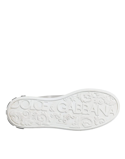 Dolce & Gabbana White Calf Leather Portofino Sneakers Shoes