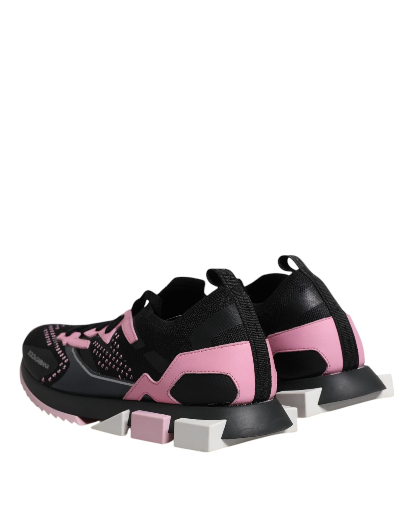 Dolce & Gabbana Black Pink SORRENTO Sport Stretch Sneakers Shoes