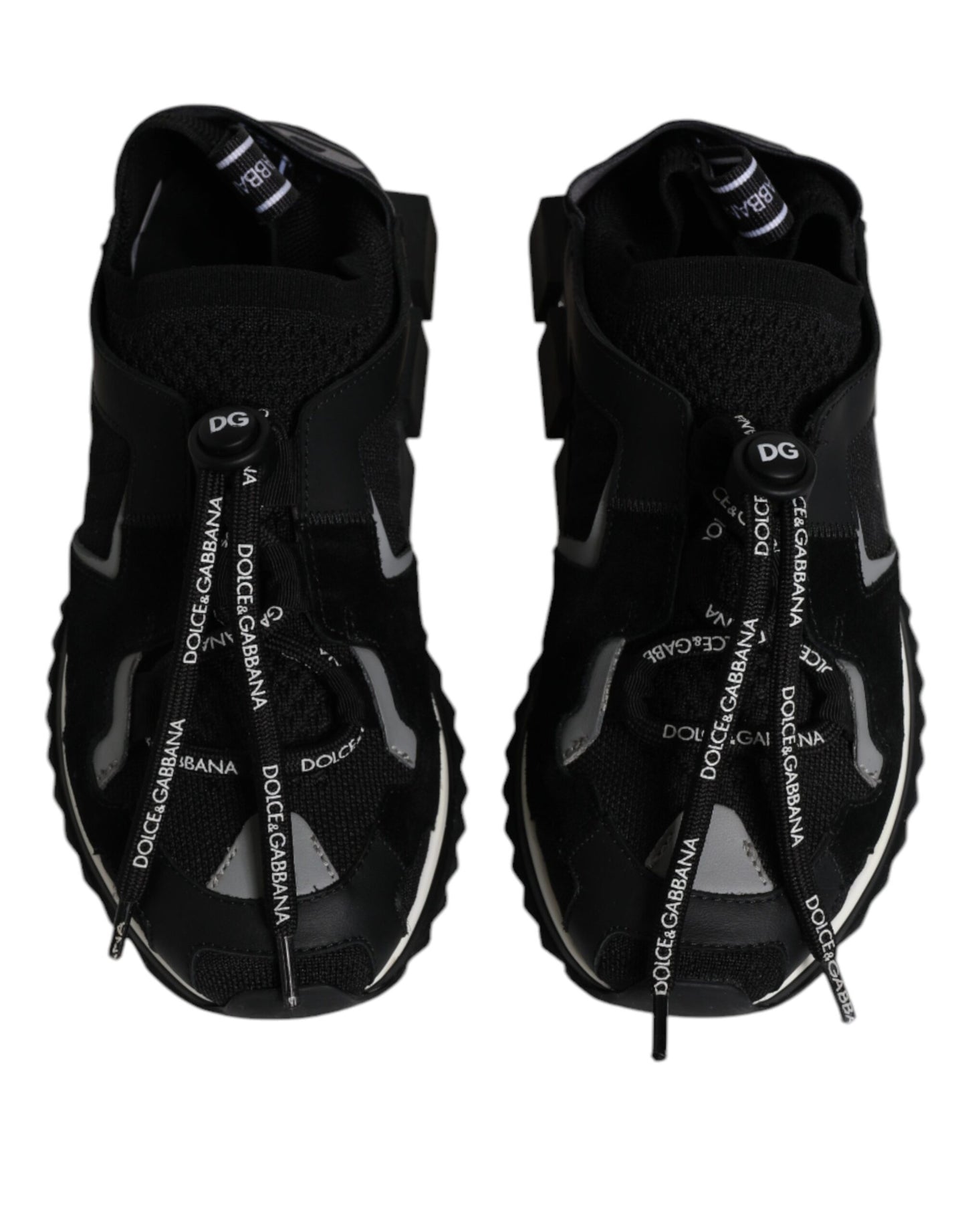 Dolce & Gabbana Black White Logo Sorrento Sneakers Shoes