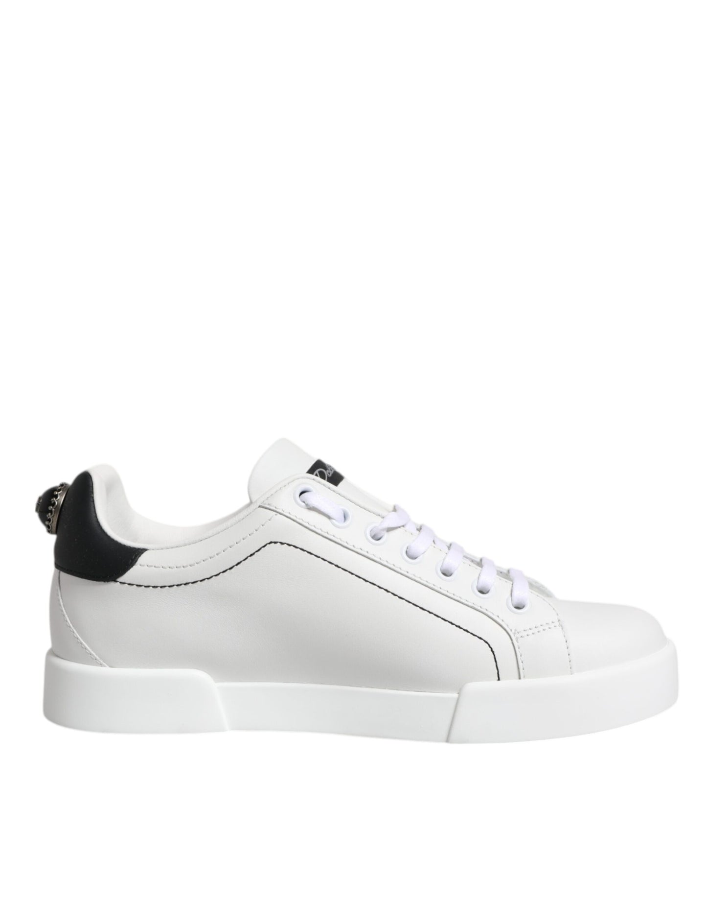 Dolce & Gabbana White Black Portofino Low Top Sneakers Shoes