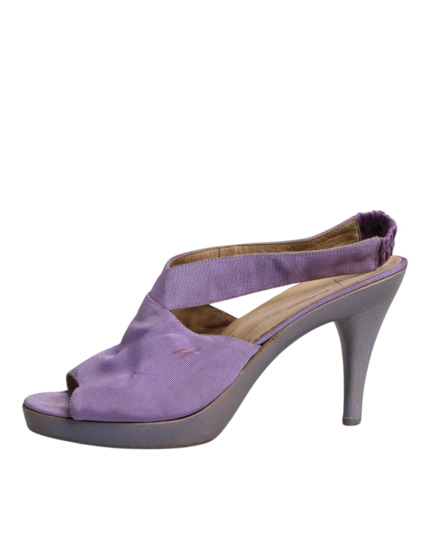 Dolce & Gabbana Purple Platform Slingback Heels Sandals Shoes