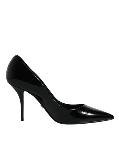 Dolce &amp; Gabbana Pumps mit hohen Absätzen aus schwarzem Lackleder