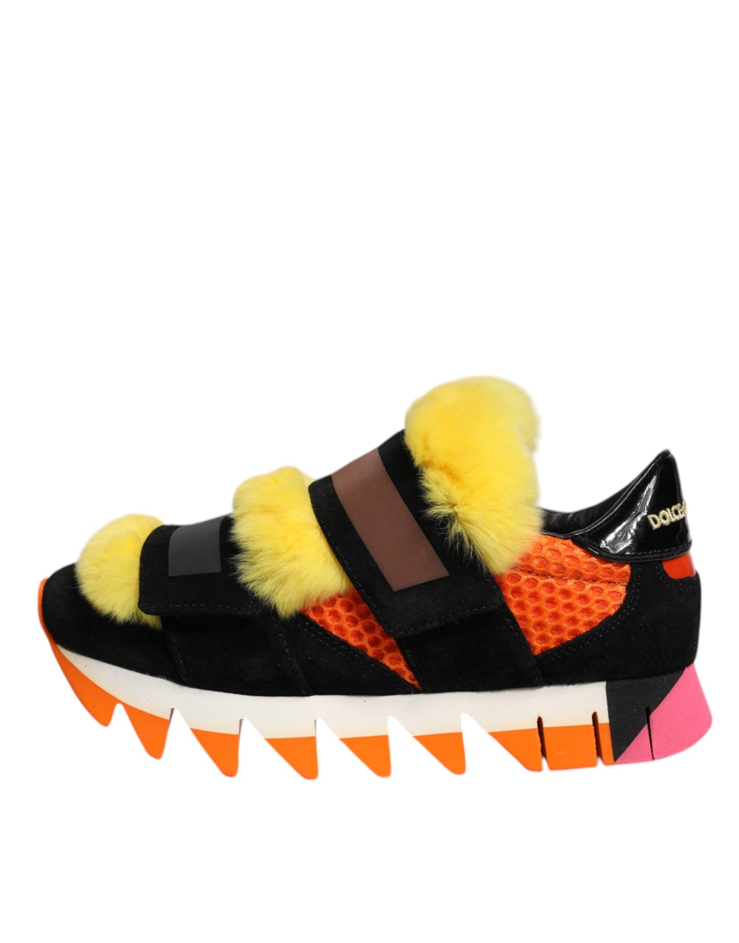 Dolce & Gabbana Multicolor Fur Embellished Sneakers Shoes