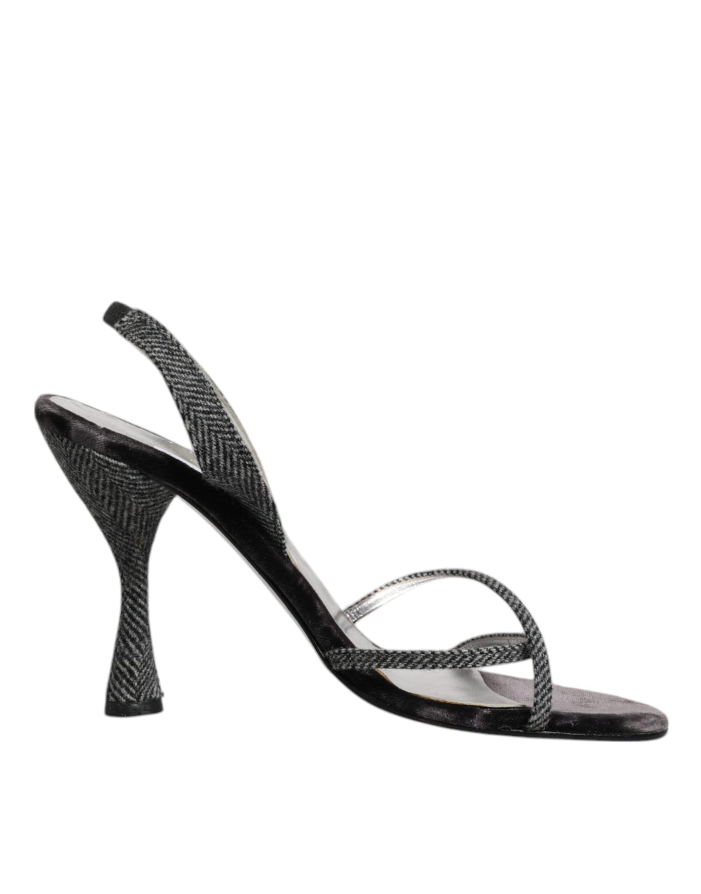 Dolce &amp; Gabbana Schwarze Chevron-High-Heels-Sandalen