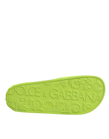 Dolce &amp; Gabbana Grüne Gummi-Sandalen mit Strandschuhen