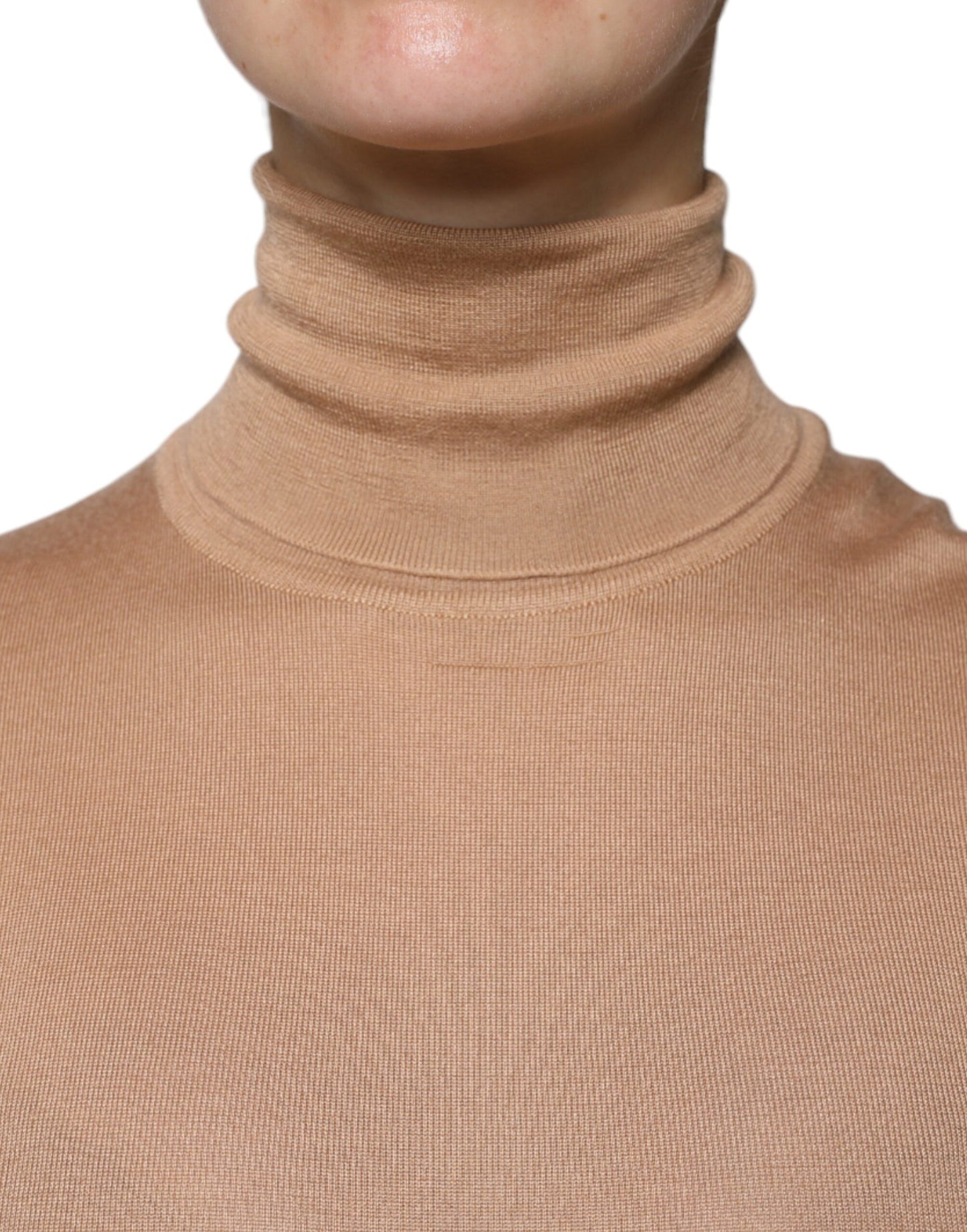 Dolce & Gabbana Brown Turtleneck Long Sleeve Pullover Sweater