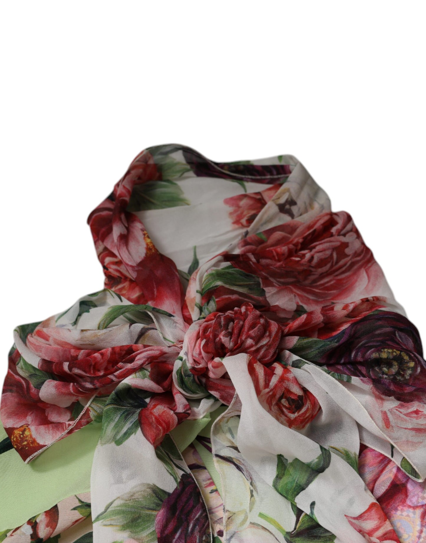 Dolce &amp; Gabbana, mehrfarbiges Oberteil mit Ascot-Kragen und Blumen-Patchwork