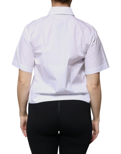 Dolce & Gabbana White Collared Short Sleeve Polo Shirt Top