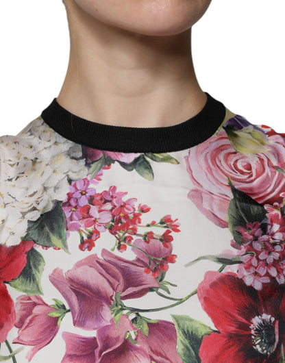 Dolce &amp; Gabbana – Mehrfarbiges, ärmelloses Tanktop aus Seide mit Blumenmuster