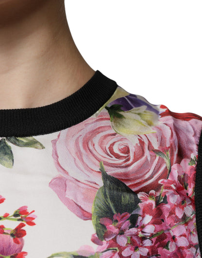 Dolce &amp; Gabbana – Mehrfarbiges, ärmelloses Tanktop aus Seide mit Blumenmuster