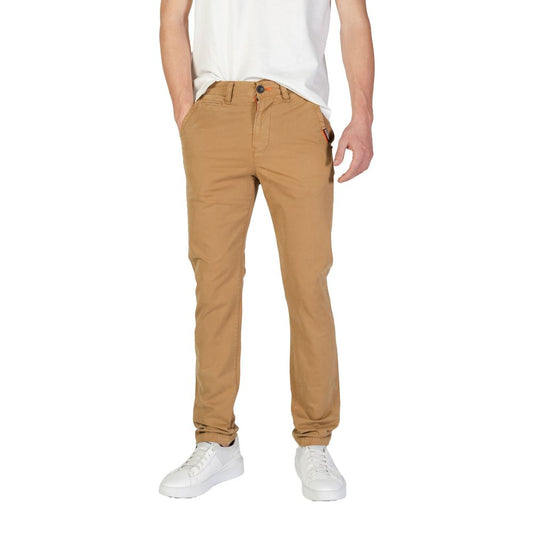 Superdry – Jeans und Hose aus Baumwolle in Beige