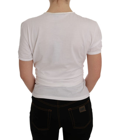 T-shirt en soie et coton blanc