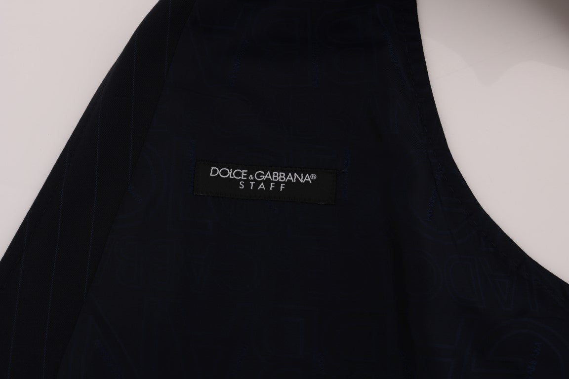 Dolce &amp; Gabbana Elegante Weste aus gestreifter Wollmischung