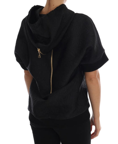 Pull à capuche noir avec cristaux de conte de fées