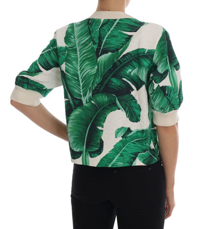 Dolce &amp; Gabbana Pullover mit tropischen Pailletten - Lush Greenery Edition