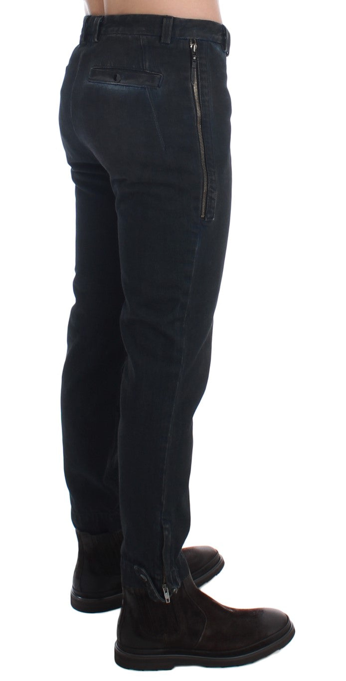 Jeans in denim con pantaloni slim in cotone blu