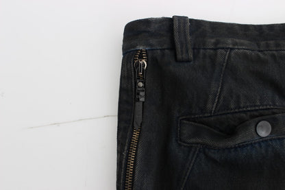 Jeans in denim con pantaloni slim in cotone blu