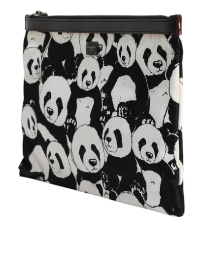 Dolce &amp; Gabbana – Clutch mit Panda-Muster in Schwarz und Weiß