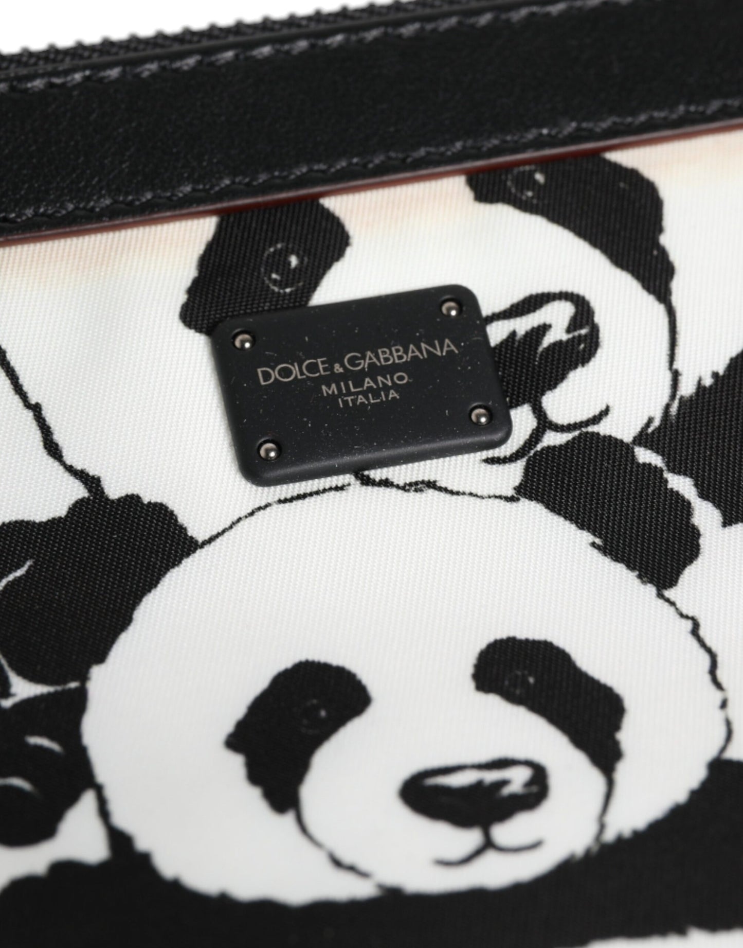 Dolce &amp; Gabbana – Clutch mit Panda-Muster in Schwarz und Weiß